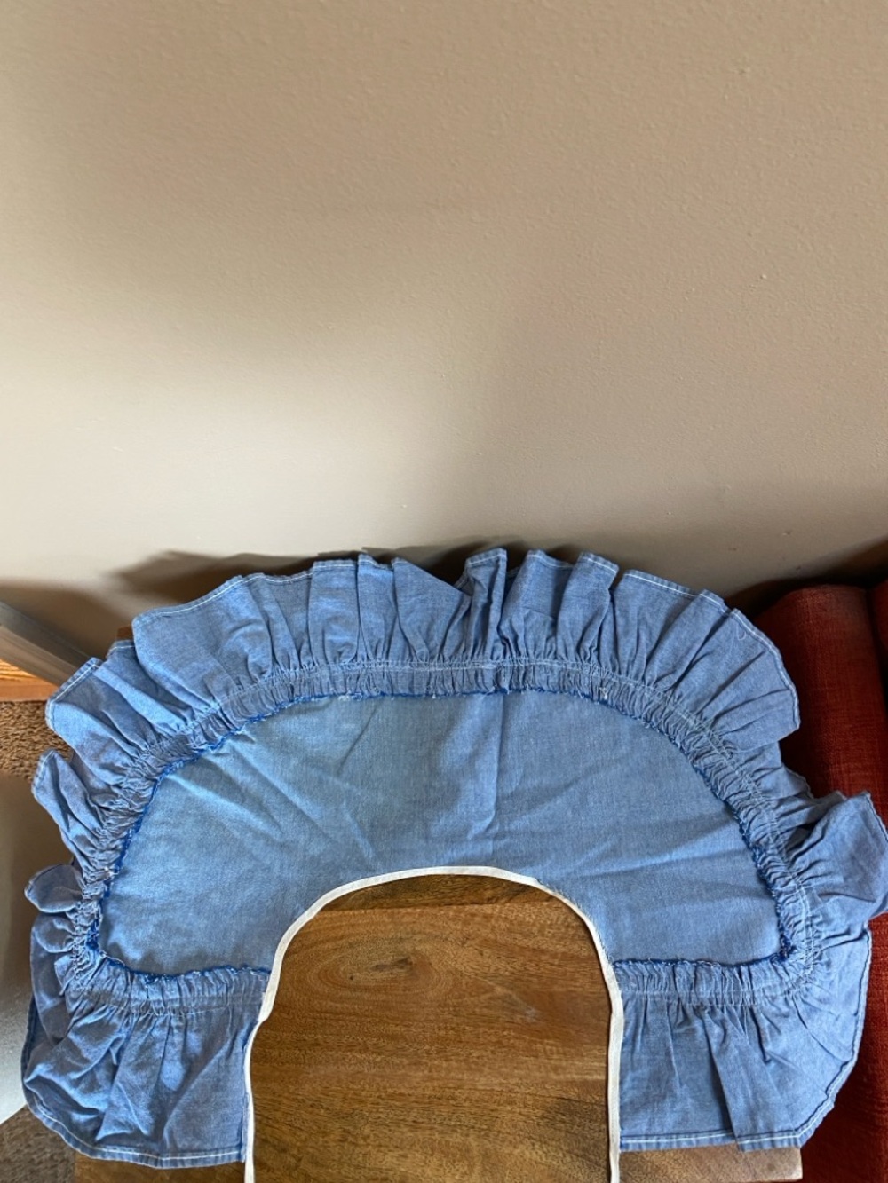 Vintage Inspired Novelty Chambray Denim 
Oversized Detachable Collar Ruffle - Picture 6 of 10